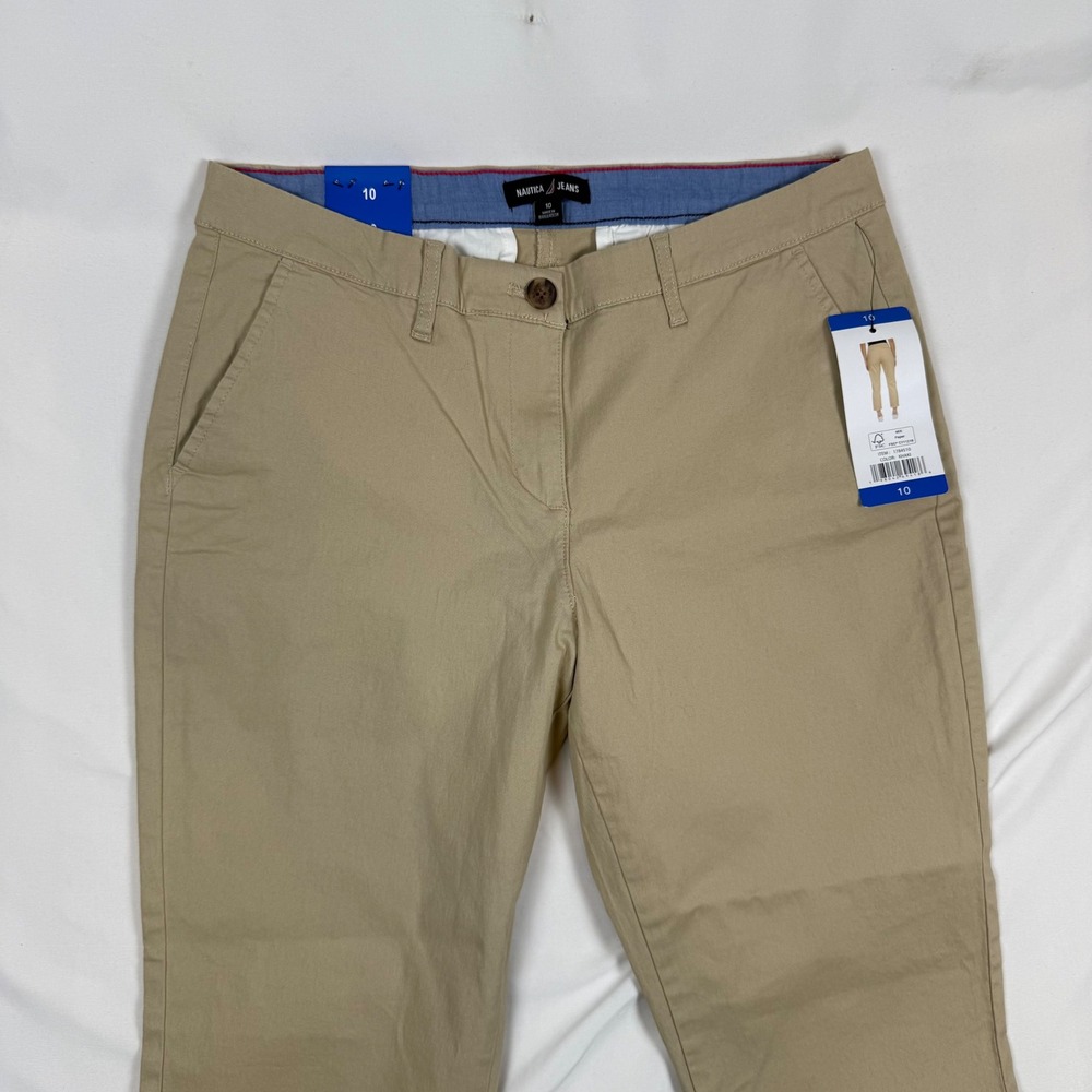 Nautica Jeans Co Womens Khaki Chino Ankle Pants Size 10 NWT 1784510